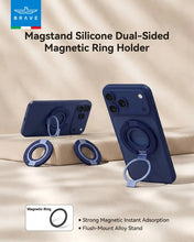 Load image into Gallery viewer, BRAVE BG-04 MagGrip 3-in-1 Magnetic Phone Grip &amp; Kickstand With N55 Magnets | 360° Rotating Double Ring Stand | MagSafe Compatible
