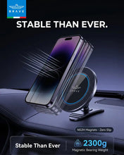 Load image into Gallery viewer, BRAVE BHL-63 Magnetic Car Phone Holder | MagSafe Dashboard &amp; Console Mount | 360° Rotation, |3M VHB Adhesive – Black
