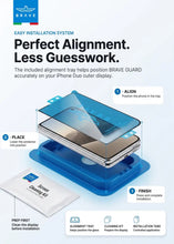 Load image into Gallery viewer, BRAVE Guard iPhone Duo Tempered Glass Screen Protector | 9H HD | Full Screen Coverage | Scratch Resistant | Bubble-Free Installation Kit - Clear
