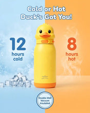 Load image into Gallery viewer, BRAVE TempGuard Fun Sip Kids Water Bottle 414ml | Insulated Stainless Steel Flask | Straw Lid with Safety Lock - Yellow
