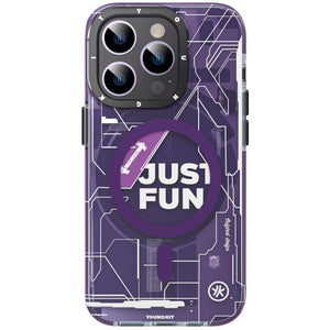 Youngkit Futuristic Circuit Magsafe iPhone 14 Pro Max Case- Purple