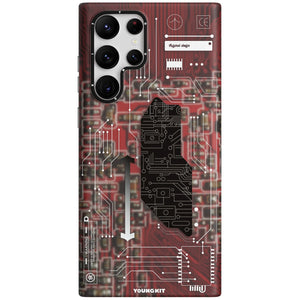 Youngkit Futuristic Circuit Samsung Galaxy s23 Ultra -Red