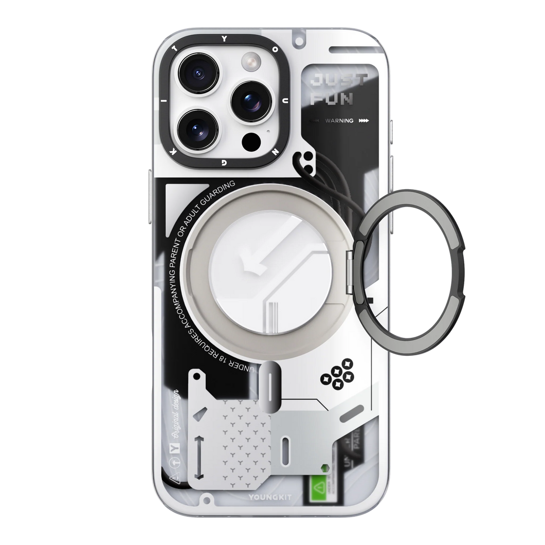 Youngkit Cyberpunk 360° Spin Magnetic Stand Case for iPhone 16 Pro Max