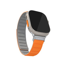 Load image into Gallery viewer, Blupebble Silicone Reversible Magnetic Strap(49/45/44/42mm) - Terminio- Gray/Orange
