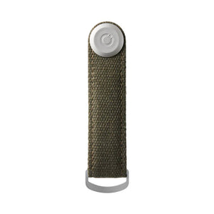 Orbitkey Canvas Key Organizer Olive with Olive Stitching