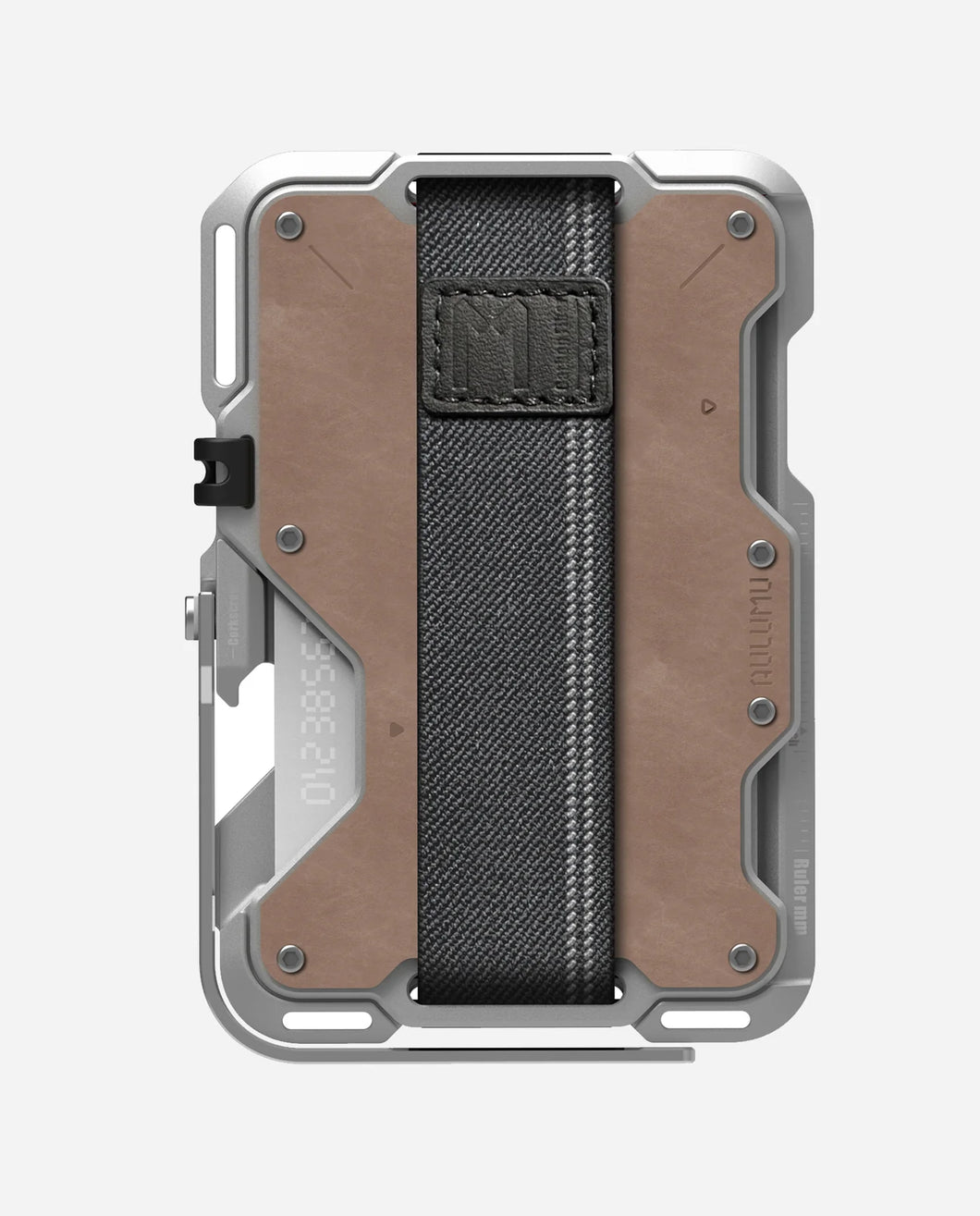 Aulumu G03 Multi-Tool Magnetic Metal Wallet | Genuine Leather Cover | MagSafe- Brown