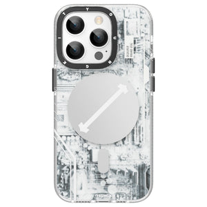 Youngkit Futuristic Circuit Magsafe iPhone 14 Pro  Case-White