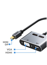 Load image into Gallery viewer, BLUPEBBLE MINI DISPLAYPORT TO HDMI +VGA 2-IN-1 ADAPTER (0.2meter)
