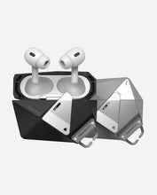 Load image into Gallery viewer, Aulumu A09 Geometric Case for AirPods Pro Series | Lock &amp; Lanyard | Gray
