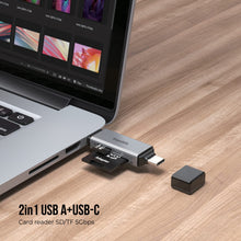 Load image into Gallery viewer, BLUPEBBLE USB3.0 A+USB TYPE C CARD READER -GRAY
