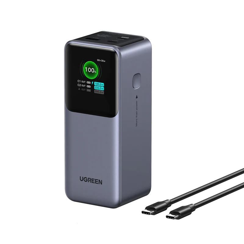 UGREEN Nexode Fast Charging Power Bank 20000mAh 130W With Smart Digital Display - Gray