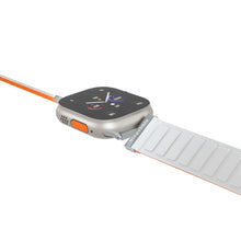 Load image into Gallery viewer, Blupebble Silicone Reversible Magnetic Strap(49/45/44/42mm) - Etna- White/Orange
