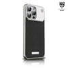 NJOYNY Leather Metal Case for iPhone 13 Pro Max