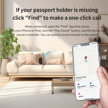 Load image into Gallery viewer, MicFlip Smart Anti-Loss Find My Travel Passport Holder - Black
