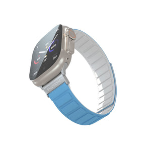 Blupebble Silicone Reversible Magnetic Strap(49/45/44/42mm) - Matherhorn- Blue/White