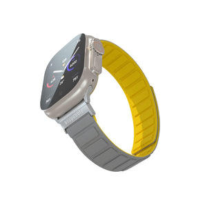 Blupebble Silicone Reversible Magnetic Strap(49/45/44/42mm) - Cinque Torri- Gray/Yellow