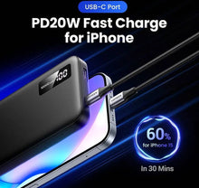 Load image into Gallery viewer, UGREEN 10000mAh Black PD 20W Fast Charging Portable Power Bank
