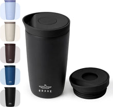 Load image into Gallery viewer, Brave TempGuard Travel Mug 350ml Stainless Steel Insulated Coffee Cup | Leak Proof Push Button Lid | Hot &amp; Cold Tumbler
