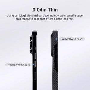 PITAKA MagEZ Case 4 Aramid Fiber Fusion – Black / Grey Twill|15 Pro Max