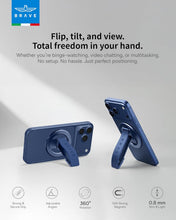 Load image into Gallery viewer, BRAVE MagGrip 3-in-1 Magnetic MagSafe Phone Grip Holder with Finger Strap &amp; Kickstand
