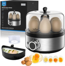 Load image into Gallery viewer, BRAVE Smart Electric Egg Cooker &amp; Boiler 7-Egg | 400W Rapid Steam with Timer &amp; Ding Alert | Custard Bowl Included – Grey
