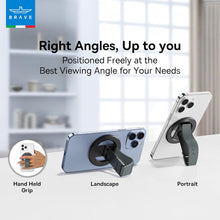 Load image into Gallery viewer, BRAVE MagGrip 3-in-1 Magnetic MagSafe Phone Grip Holder with Finger Strap &amp; Kickstand
