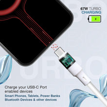 Load image into Gallery viewer, ERD 67W USB-A to USB-C Fast Charging Cable 1M - White
