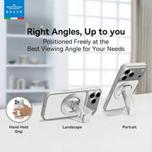 Load image into Gallery viewer, BRAVE MagGrip 3-in-1 Magnetic MagSafe Phone Grip Holder with Finger Strap &amp; Kickstand
