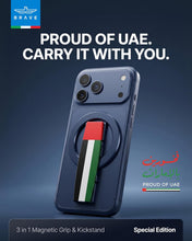 Load image into Gallery viewer, Brave UAE Flag Grip 3 in 1 Magnetic Grip &amp; Kickstand
