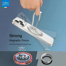 Load image into Gallery viewer, BRAVE MagGrip 3-in-1 Magnetic MagSafe Phone Grip Holder with Finger Strap &amp; Kickstand
