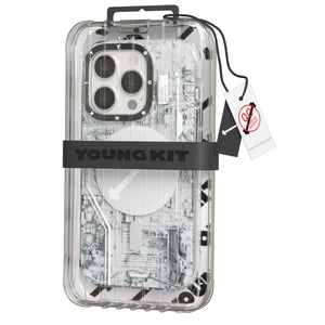 Youngkit Futuristic Circuit Magsafe iPhone 13 Pro Max Case-White