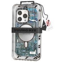 Load image into Gallery viewer, Youngkit Futuristic Circuit Magsafe iPhone 14 Pro  Case- Blue
