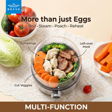 Load image into Gallery viewer, BRAVE Smart Electric Egg Cooker &amp; Boiler 7-Egg | 400W Rapid Steam with Timer &amp; Ding Alert | Custard Bowl Included – Grey

