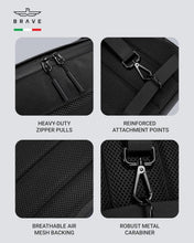 Load image into Gallery viewer, BRAVE Crossbody Sling Tech Pouch | Waterproof Ballistic Nylon Travel Bag | Anti-Theft Shoulder Chest Pack - Black
