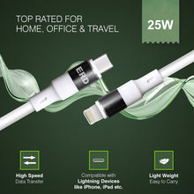 Load image into Gallery viewer, ERD USB-C To Lightning Metal Data Cable - White
