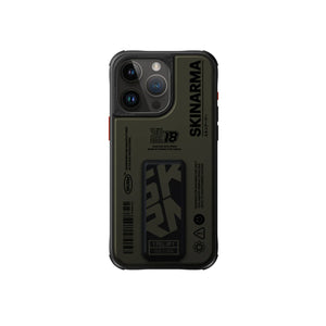 Skinarma "Spunk" Mag-Charge + Grip-Stand  iPhone 15 Pro Max- Pewter Green