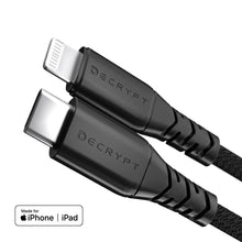 Load image into Gallery viewer, Decrypt USB-C to Lightning Braided Cable 1m - Black
