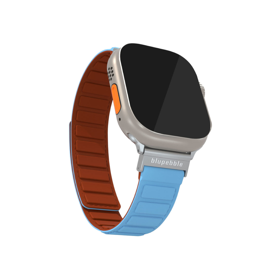 Blupebble Silicone Reversible Magnetic Strap(49/45/44/42mm) -Hochfeiler- Blue/Brown