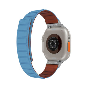 Blupebble Silicone Reversible Magnetic Strap(49/45/44/42mm) -Hochfeiler- Blue/Brown