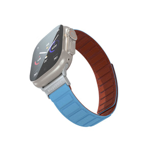 Blupebble Silicone Reversible Magnetic Strap(49/45/44/42mm) -Hochfeiler- Blue/Brown