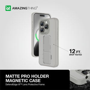 AT Matte Pro Magsafe Drop proof Case for iPhone 15 Pro Max- Grey