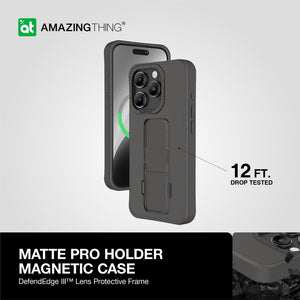 AT Matte Pro Magsafe Drop proof Case for iPhone 15 Pro - Black