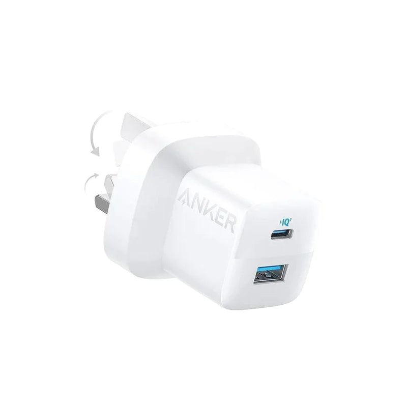 Anker 323 Charger w/ 310 usb-c to lightning (33W 3ft)-White