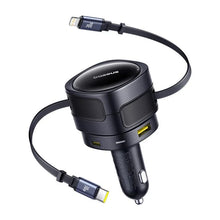 Load image into Gallery viewer, Baseus Enjoyment Max 90W Car Charger with USB-C &amp; Lightning Cables - Black
