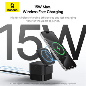 Baseus MagPro 2-in-1 Magnetic Wireless Charger Stand 25W