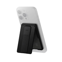 Load image into Gallery viewer, Uniq Heldro ID Magnetic Card Holder with Flex Hand Grip &amp; Stand for Phones – Midnight Black
