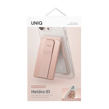 Load image into Gallery viewer, Uniq Heldro ID Magnetic Card Holder with Flex Hand Grip &amp; Stand for Phones – Blush Pink
