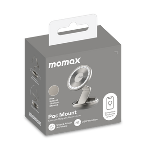 MOMAX PAC MOUNT MULTI-USE MAGNETIC CAR MOUNT- Titanium