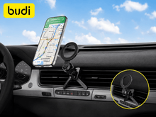 Load image into Gallery viewer, Budi Universal Magnetic Car Holder (Vent + Stabilization) - Black
