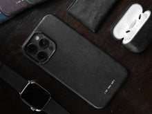 Load image into Gallery viewer, GRAMS28 121 MagSafe Snowflake Leather Case | iPhone 16 Pro - Black
